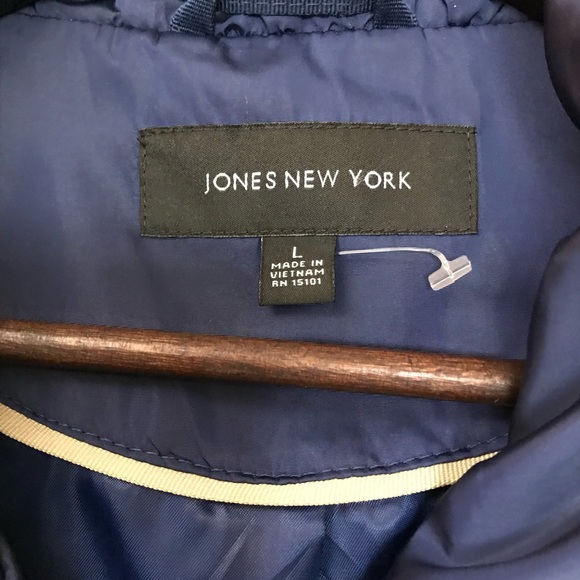 Jones New York hooded rain coat in Navy blue - Picture 8 of 8